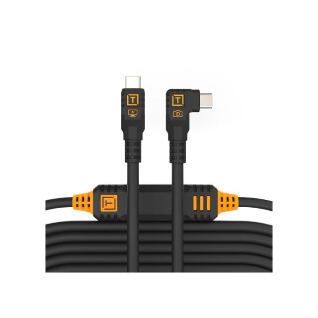 TETHERPRO USB-C TO USB-C 9,4M RIGHT ANGLE BLACK