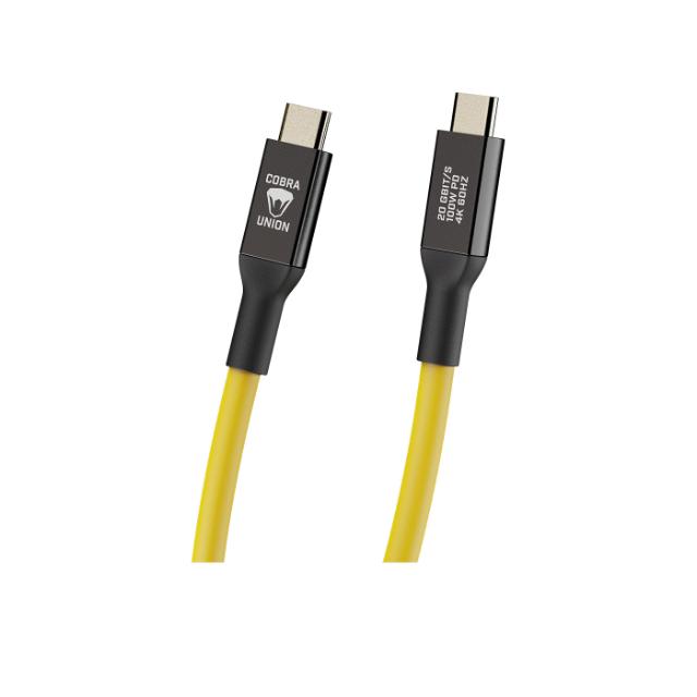 COBRAUNION USB-C TO USB-C STRAIGHT 5M, 20G YELLOW