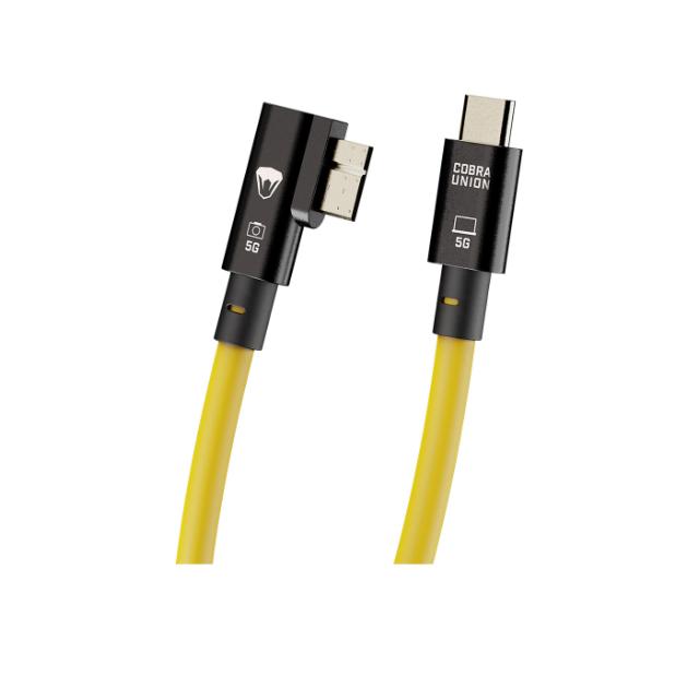 COBRAUNION USB-C TO MICRO-B 90° 5M, 5G YELLOW
