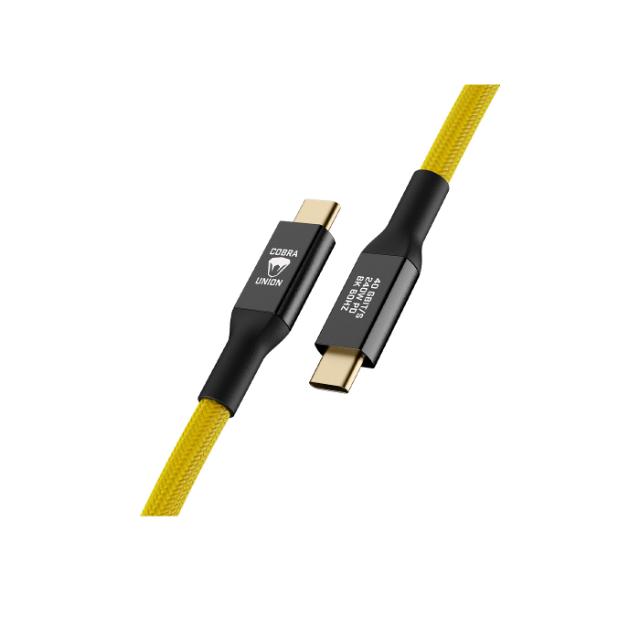 Cobraunion USB-C Cable 0.3M 40G - Yellow Straight