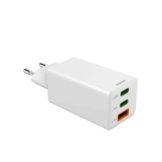 HAMA CHARGER 2X USB-C 1X USB-A 65W GaN