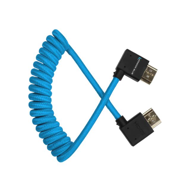 KONDOR BLUE COILED RIGHT ANGLE FULL HDMI 30-60 CM