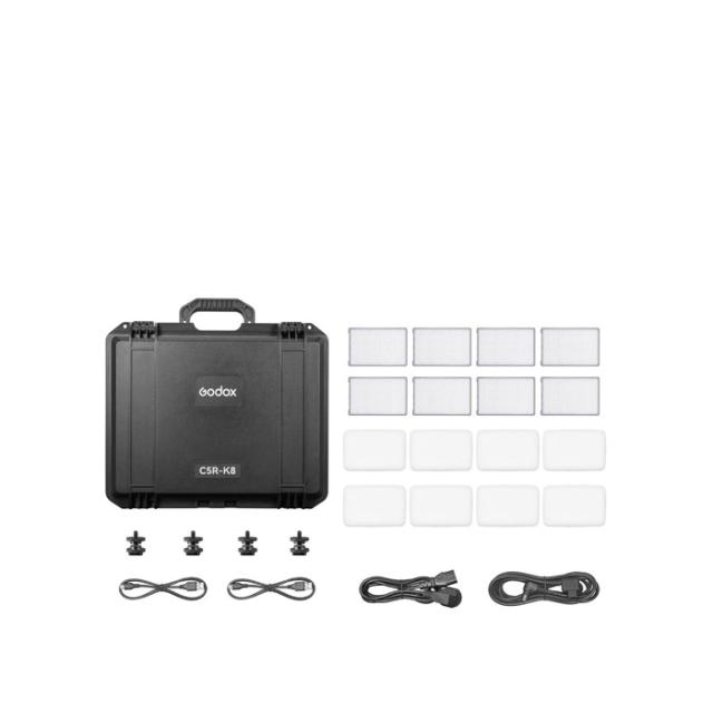 GODOX C5R-K8 MOBILE 8 LIGHT KIT  W. CHARGING CASE