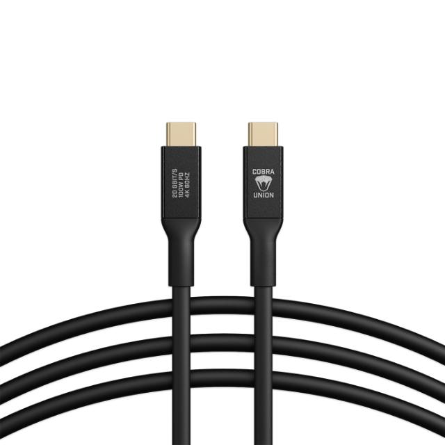 COBRAUNION USB-C TO USB-C STRAIGHT 5M, 10G BLACK