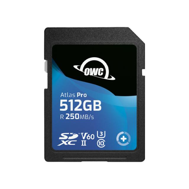 OWC SD ATLAS PRO 512GB R250/W130 V60 UHS-II