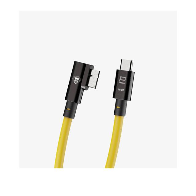 COBRAUNION USB-C TO MICRO-B 90° 10M, 5G YELLOW