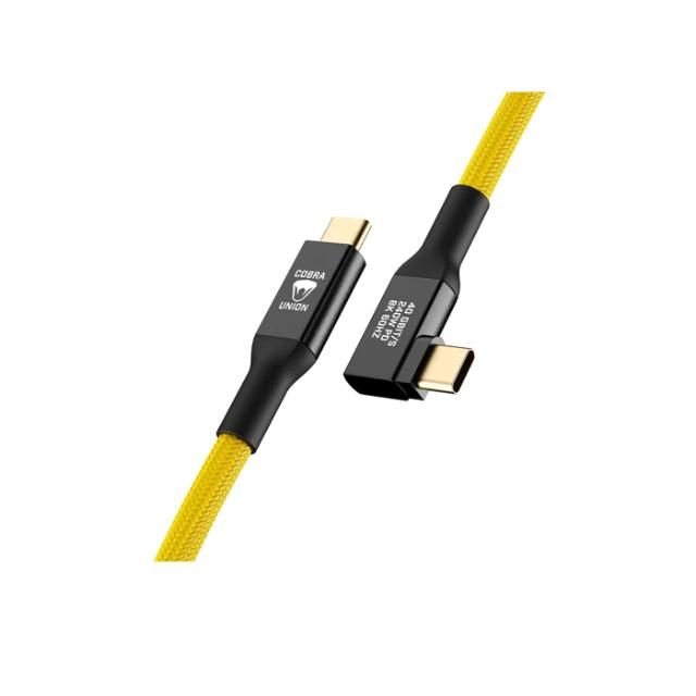 Cobraunion USB-C to 90° USB-C 0,5M 40G Yellow