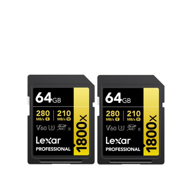 LEXAR SD 64GB U3 V60 UHS-II R280/W210 2-PACK