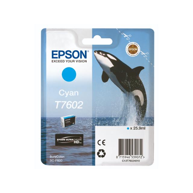 EPSON* T7602 CYAN F/ SC-P600 - 25,9ML