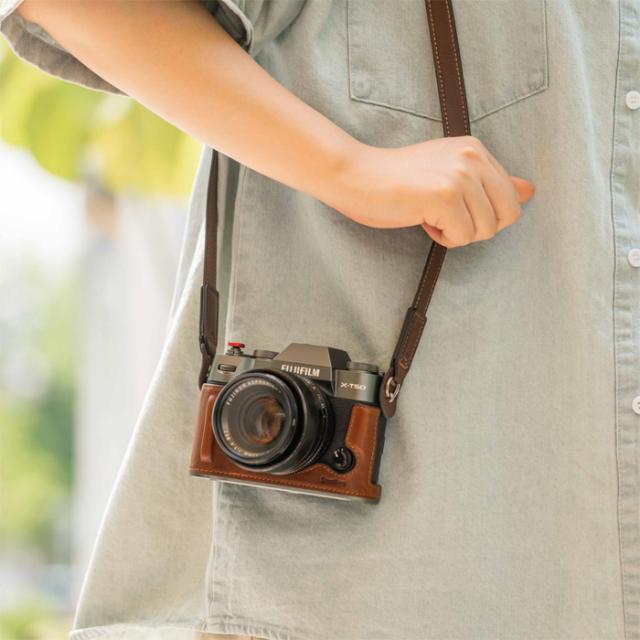 SMALLRIG 4710 LEATHER HALF CASE FUJI X-T50 BROWN