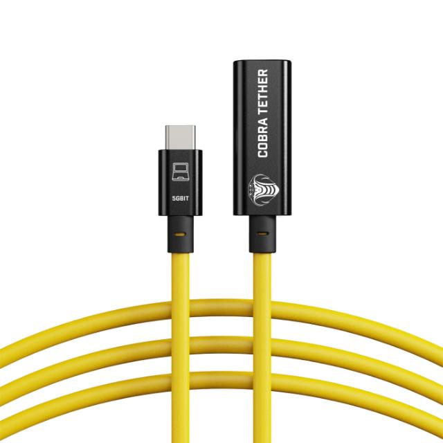 COBRAUNION USB-C TO USB-C FEMALE EXT 10M 5G YELLOW