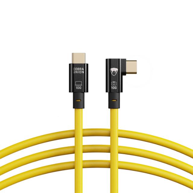 COBRAUNION USB-C TO USB-C 90° 10M, 10G YELLOW