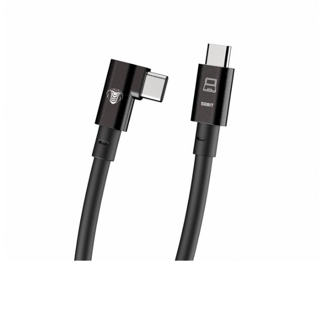 COBRAUNION USB-C TO USB-C 90° 10M, 5G BLACK