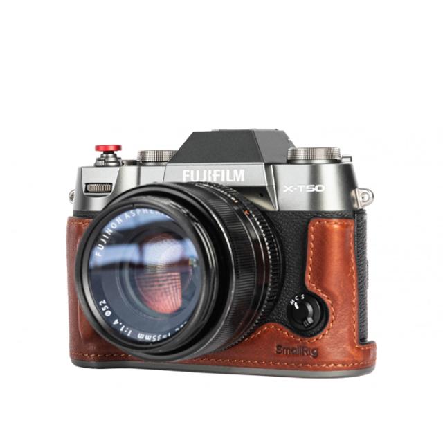 SMALLRIG 4710 LEATHER HALF CASE FUJI X-T50 BROWN