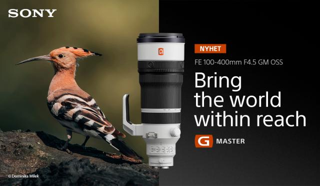 Sony FE 100-400mm f/4,5 GM OSS Nyhet