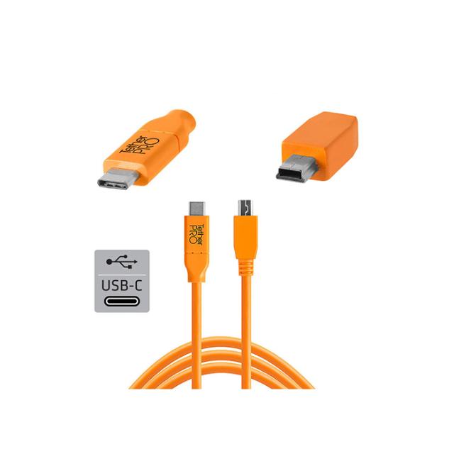 TETHER TOOLS USB-C TO 2.0 MINI-B PIN 4.6M ORANGE