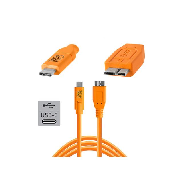 TETHER TOOLS USB-C TO 3.0 MICRO-B 4.6M ORANGE
