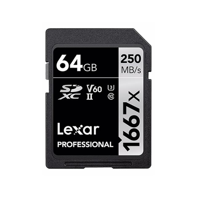 LEXAR SD 64GB R250/W120 1667X UHS-II U3 (V60) CARD