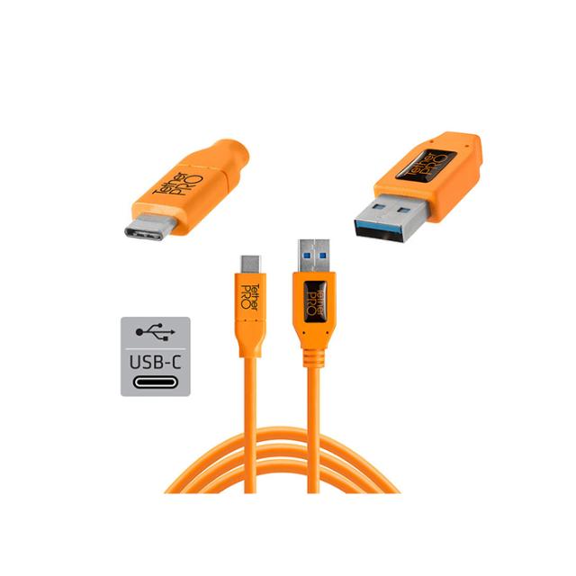 TETHER TOOLS USB 3.0 TO USB-C 4.6M ORANGE